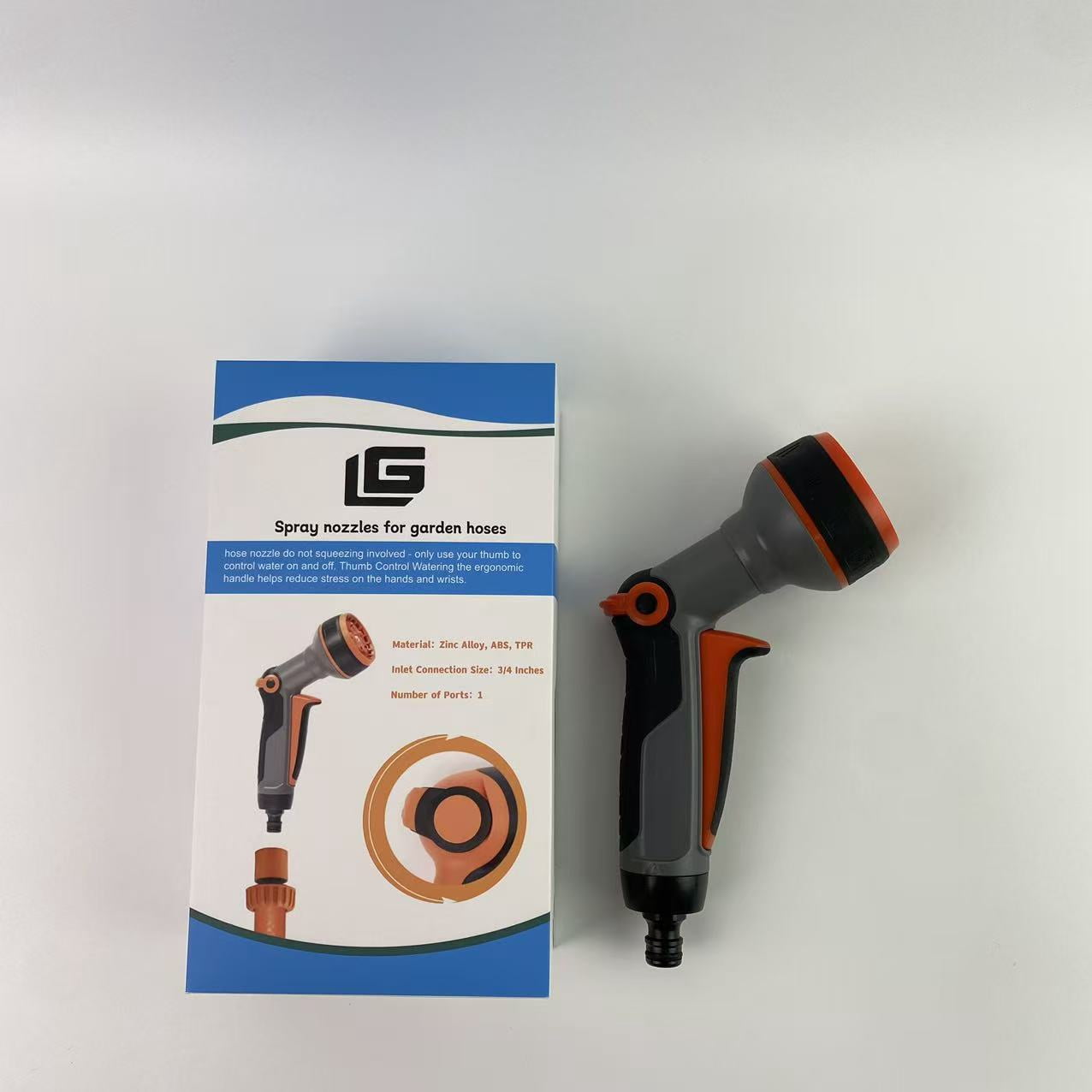 G Spray nozzles for garden hoses, Hose Nozzle,8 Adjustable Watering Patterns Hose Sprayer Nozzle & Water Hose Nozzle