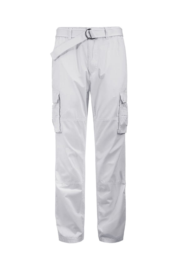 G-Style Men's Essential Enzyme Washed Twill Cargo Pants White 30/30