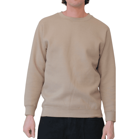 G-Style USA Basic Solid Crewneck Sweatshirt MSC13126 - Stone - Medium