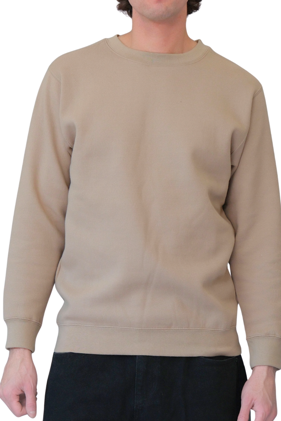 Basic Solid Crewneck Sweatshirt MSC13126 - Stone - Medium