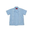 thumbnail image 1 of G-Style USA Boys Junior Kids Youth Guayabera Cuban Short Sleeve Collared Embroidered 4 Pocket Cotton Shirt 2017-KS - Light Blue - 12, 1 of 2