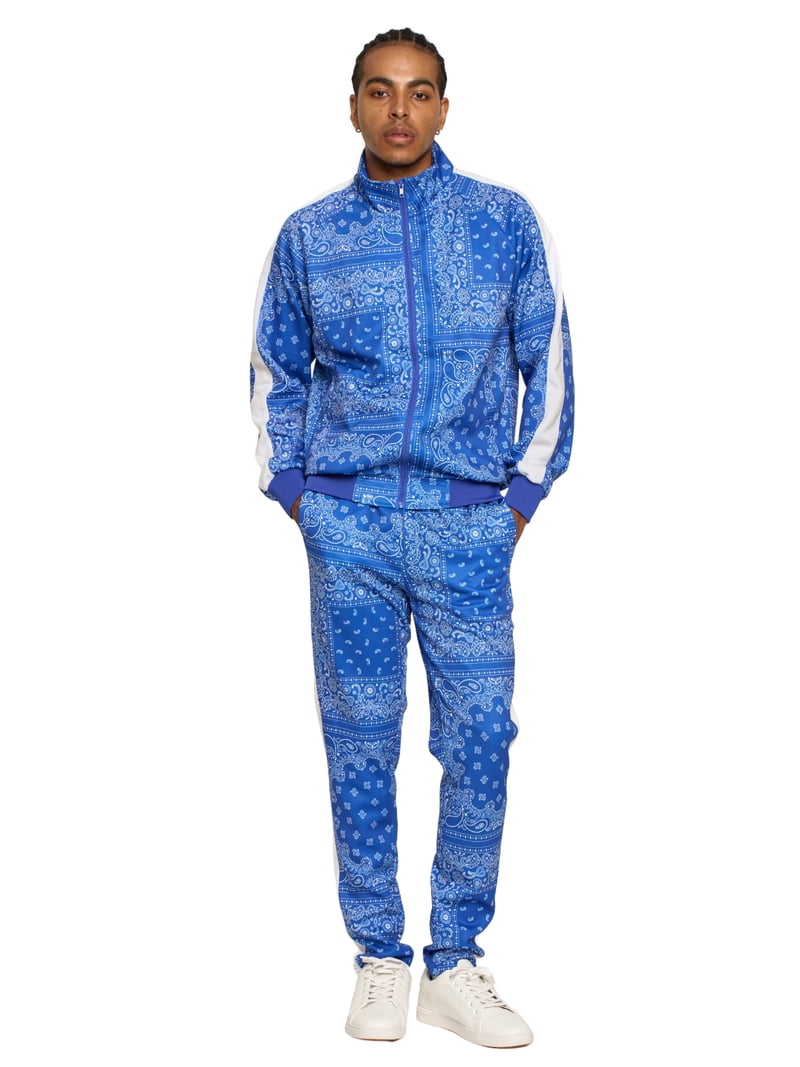 G-Style USA Men's Accented Bandana Paisley Tracksuit Set ST804
