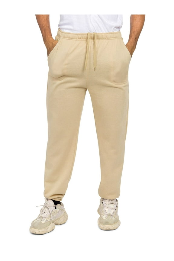 Men's Casual Lounge Fleece Sweatpants with Pockets FL78-GSTYLE - Beige - 2X-Large