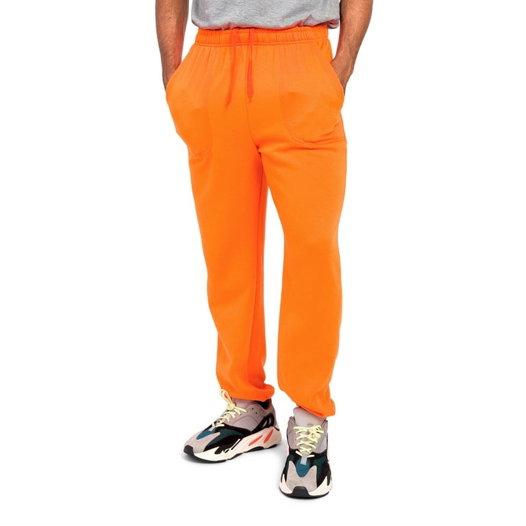G Style USA Men s Casual Lounge Fleece Sweatpants with Pockets FL78 GSTYLE Neon Orange Large