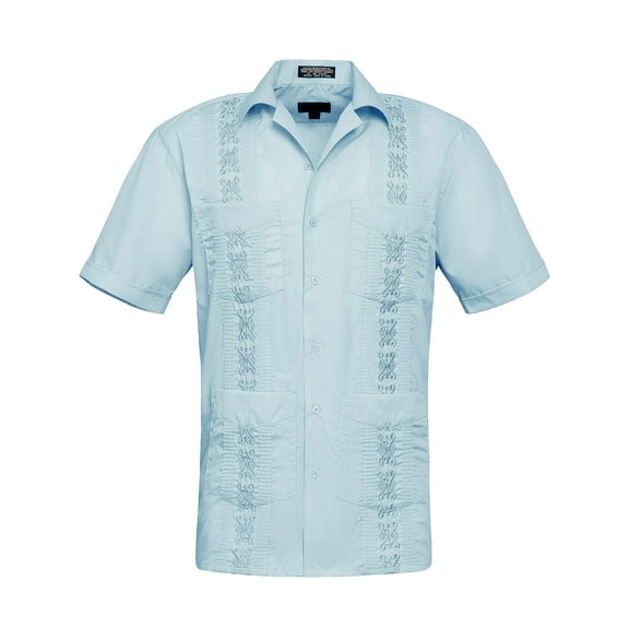 G-Style USA Men's Casual Short Sleeve Button Down Guyabera Cuban Shirt, Up To 4X