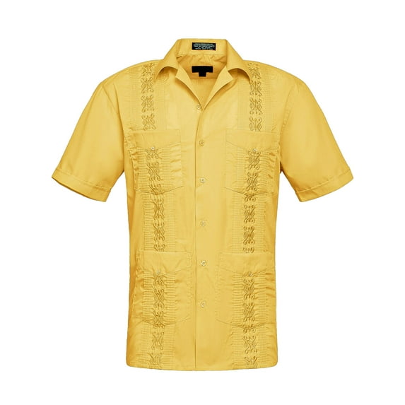 G-Style USA Men's Casual Short Sleeve Button Down Guyabera Cuban Shirt, Up To 4X