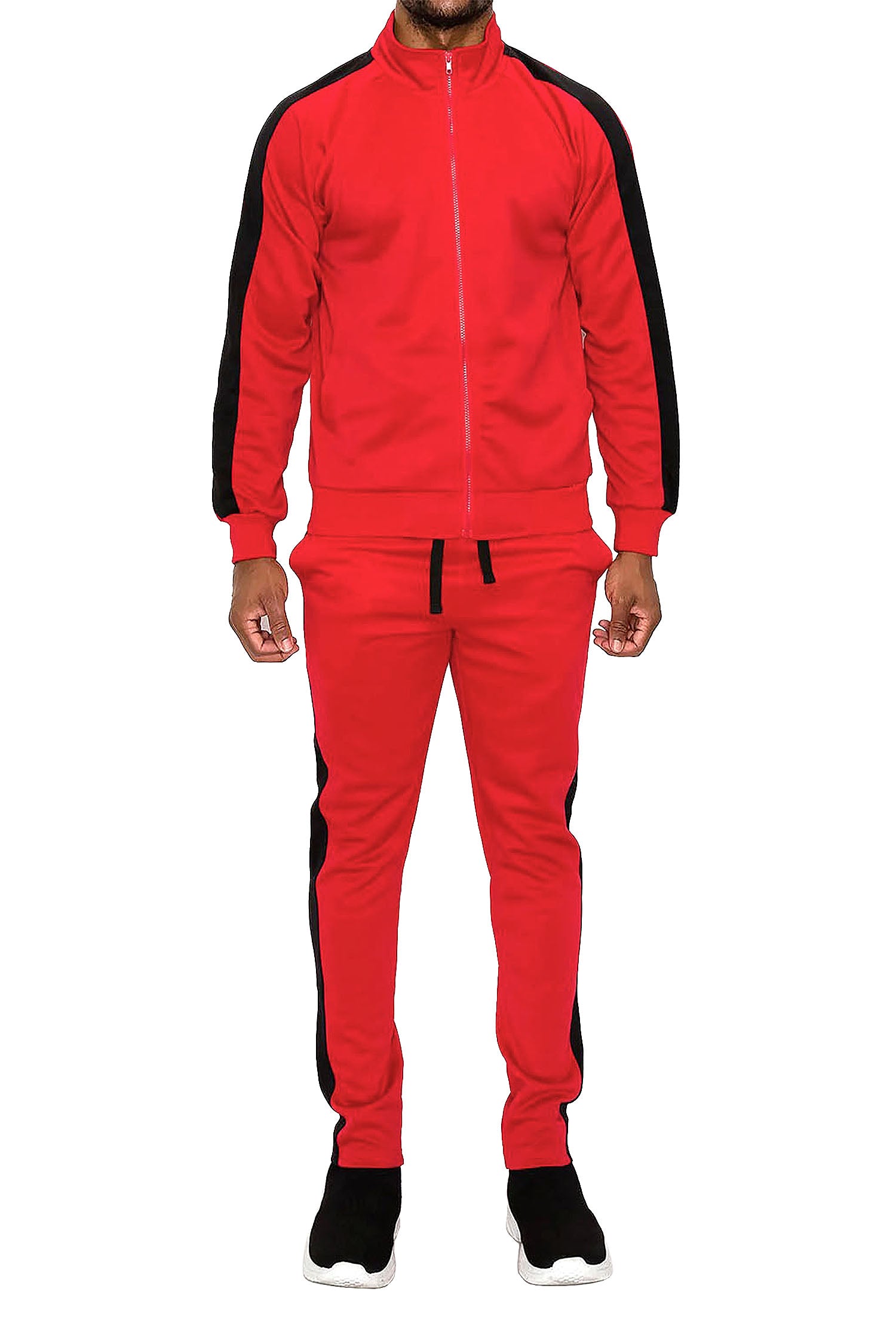 Men's G-Style USA Track Suit Set – Side Stripe Jacket & Pants, Skinny Fit, S-3XL, Stretch Fabric For Training & Casual Wear