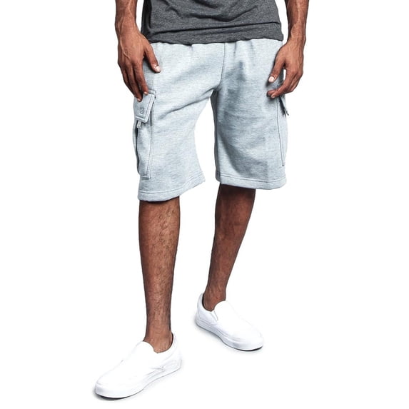 G-Style USA Men's Fleece Heavyweight Cargo Sweat Shorts FS76 - GREY - Large