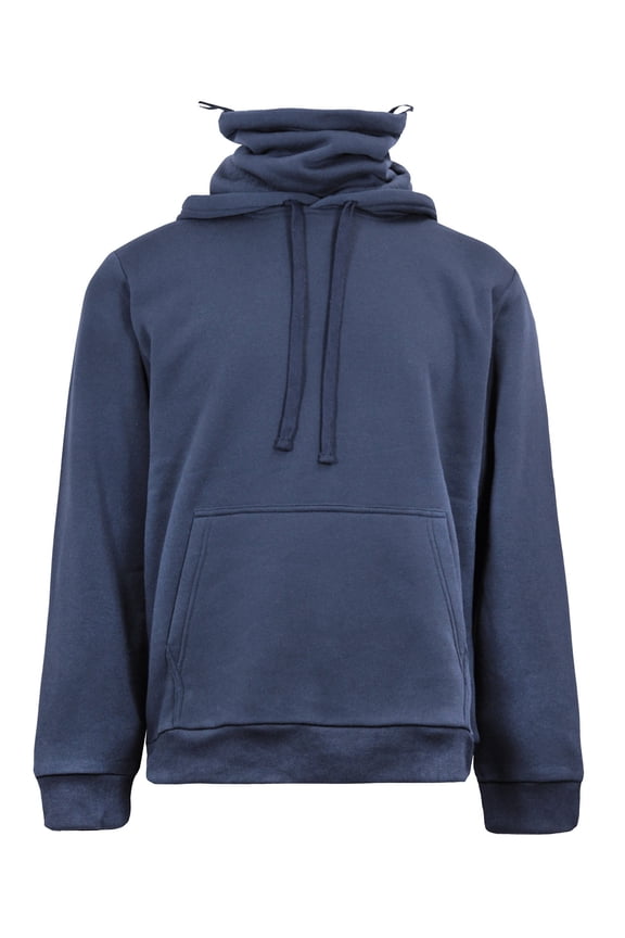 Men's Fleece Hoodie with Mask Pullover Sweatshirt JK5053 - Navy - Small