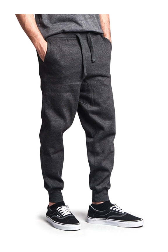 Men's Fleece Jogger Sweatpants with Pockets MJ13121 - Charcoal - Large