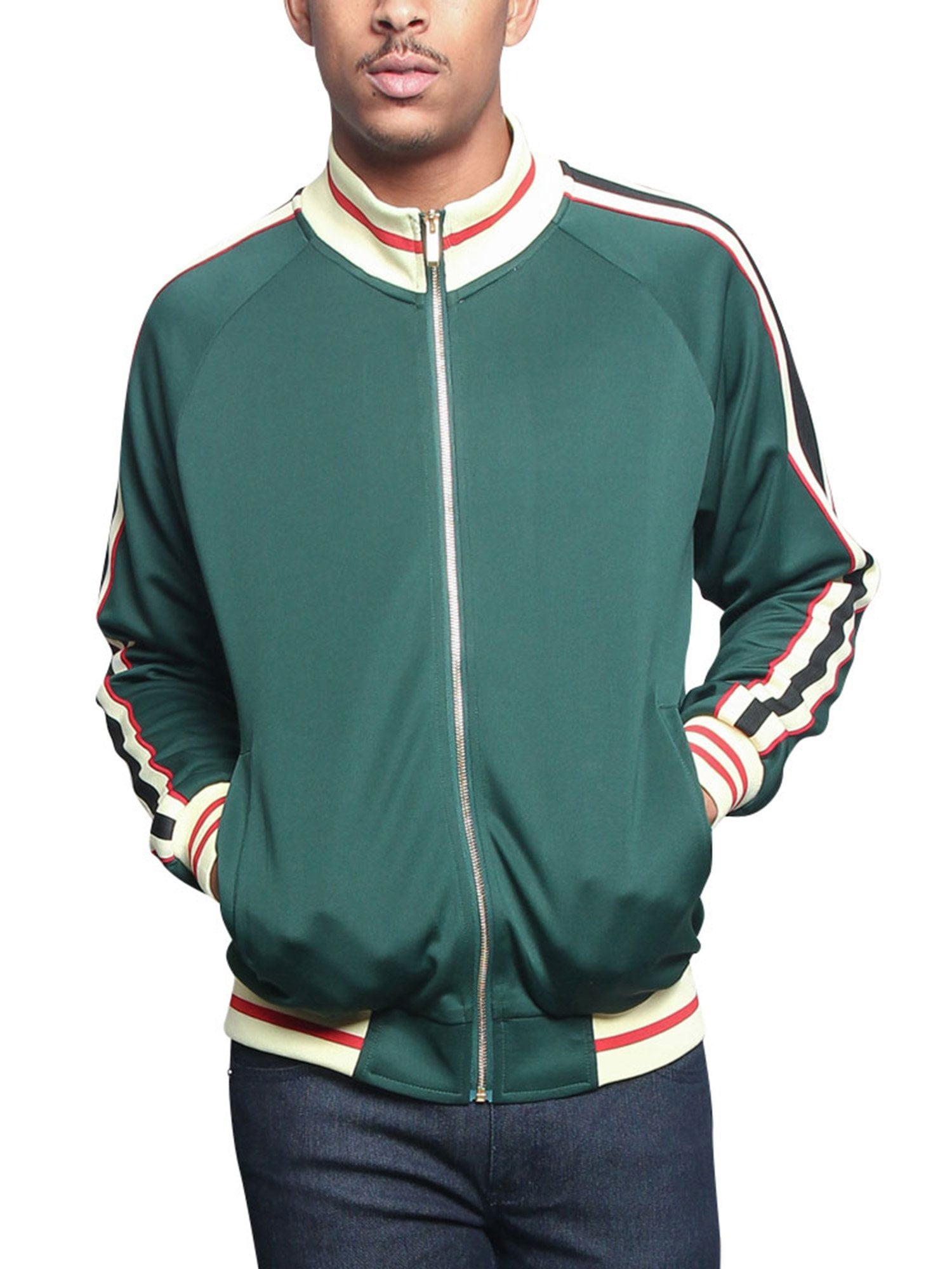 G-Style USA Men's G Striped Track Jacket JK5014 - Red - 4X G-Style USA Men's G Striped Track Jacket JK5014 - Red - 4X