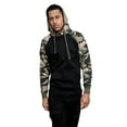 thumbnail image 1 of G-Style USA Men's Heavyweight Contrast Raglan Sleeve Fleece Pullover Hoodie Sweatshirt MH13112 - Black/Green Camo - 2X-Large, 1 of 5