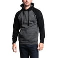 thumbnail image 1 of G-Style USA Men's Heavyweight Contrast Raglan Sleeve Fleece Pullover Hoodie Sweatshirt MH13112 - Charcoal/Black - Large, 1 of 6