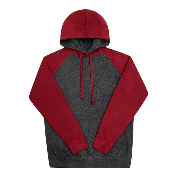 G-Style USA Men's Heavyweight Contrast Raglan Sleeve Fleece Pullover Hoodie Sweatshirt