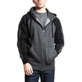 thumbnail image 1 of G-Style USA Men's Heavyweight Contrasting Dual Stripe Zip-Up Hoodie Sweatshirt MH13116 - Charcoal/Black - 2X-Large, 1 of 6