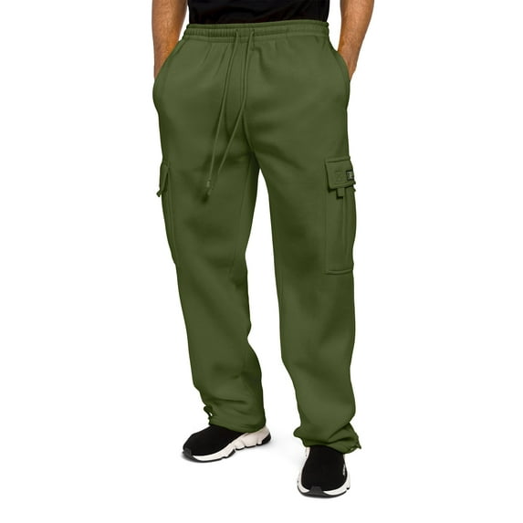 G-Style USA Men's Heavyweight Fleece Lounge Cargo Sweatpants, Up to 6XL