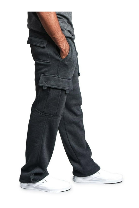 Men's Heavyweight Fleece Lounge Cargo Sweatpants, Up to 6XL