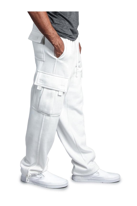 Men's Heavyweight Fleece Lounge Cargo Sweatpants, Up to 6XL