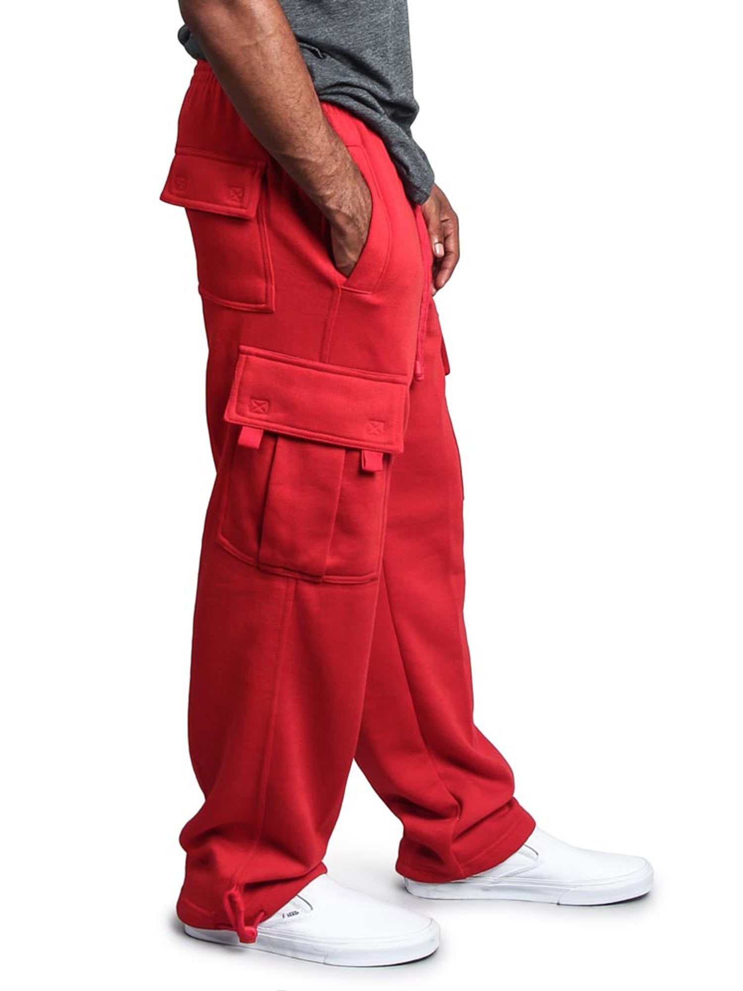 G Style USA Men s Heavyweight Fleece Lounge Cargo Sweatpants Up to 6XL Walmart