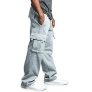Men's Heavyweight Fleece Lounge Cargo Sweatpants, Up to 6XL