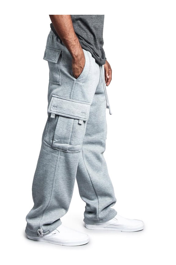 Men's Heavyweight Fleece Lounge Cargo Sweatpants, Up to 6XL