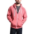 thumbnail image 1 of G-Style USA Men's Heavyweight Zip-Up Hoodie Sweatshirt HL13102 - Heather Coral - Large, 1 of 7