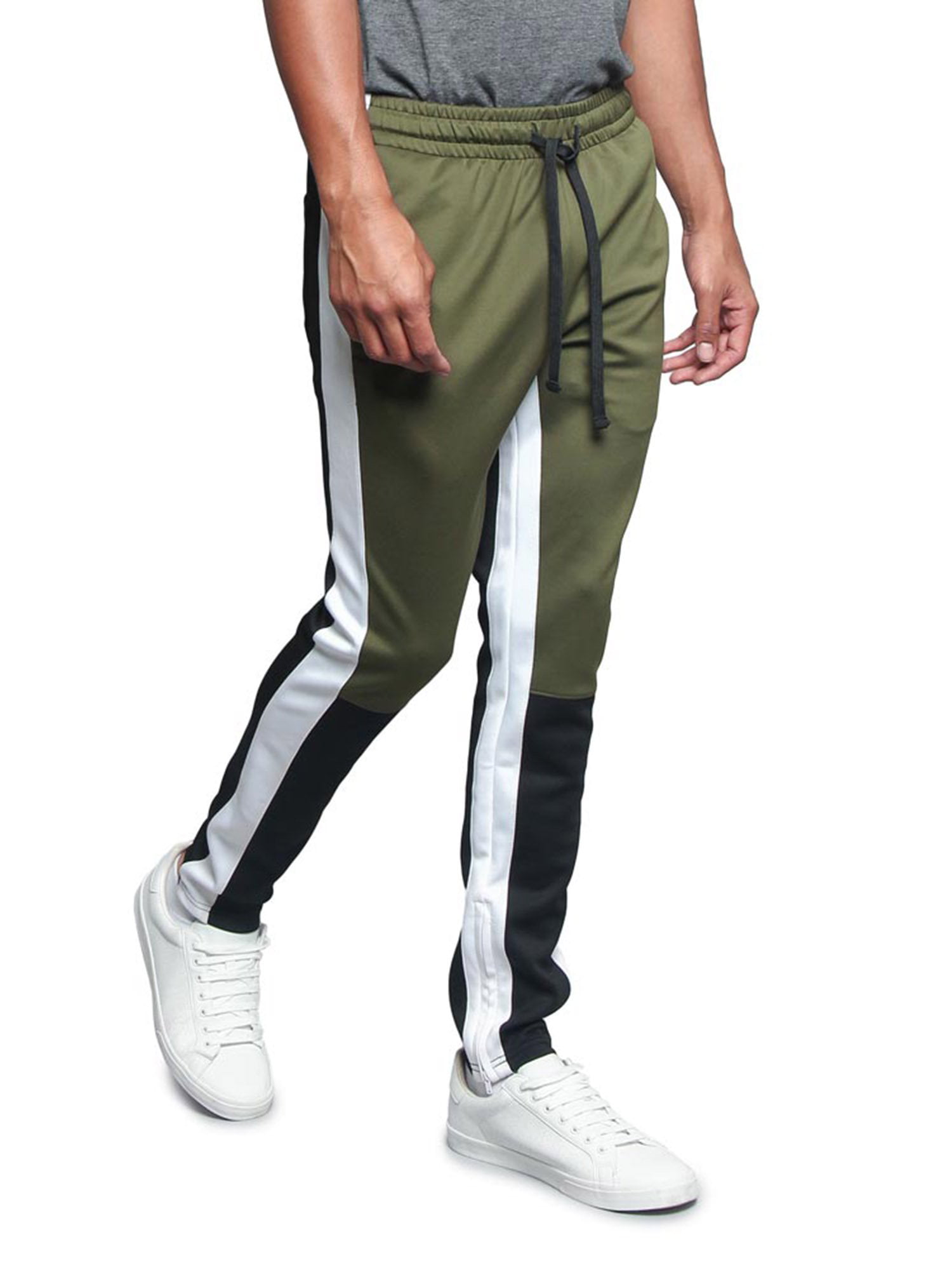 G-Style USA Men's Hip Hop Slim Fit Track Pants - Athletic Jogger with Side  Stripe - Black/Red - 2X-Large 