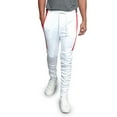 thumbnail image 1 of G-Style USA Men's Hip Hop Slim Fit Track Pants - Athletic Jogger Scrunched Bungee Double Striped - White - Medium, 1 of 5