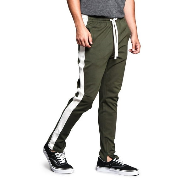 G-Style USA Men's Hip Hop Slim Fit Track Pants - Athletic Jogger with Side Stripe