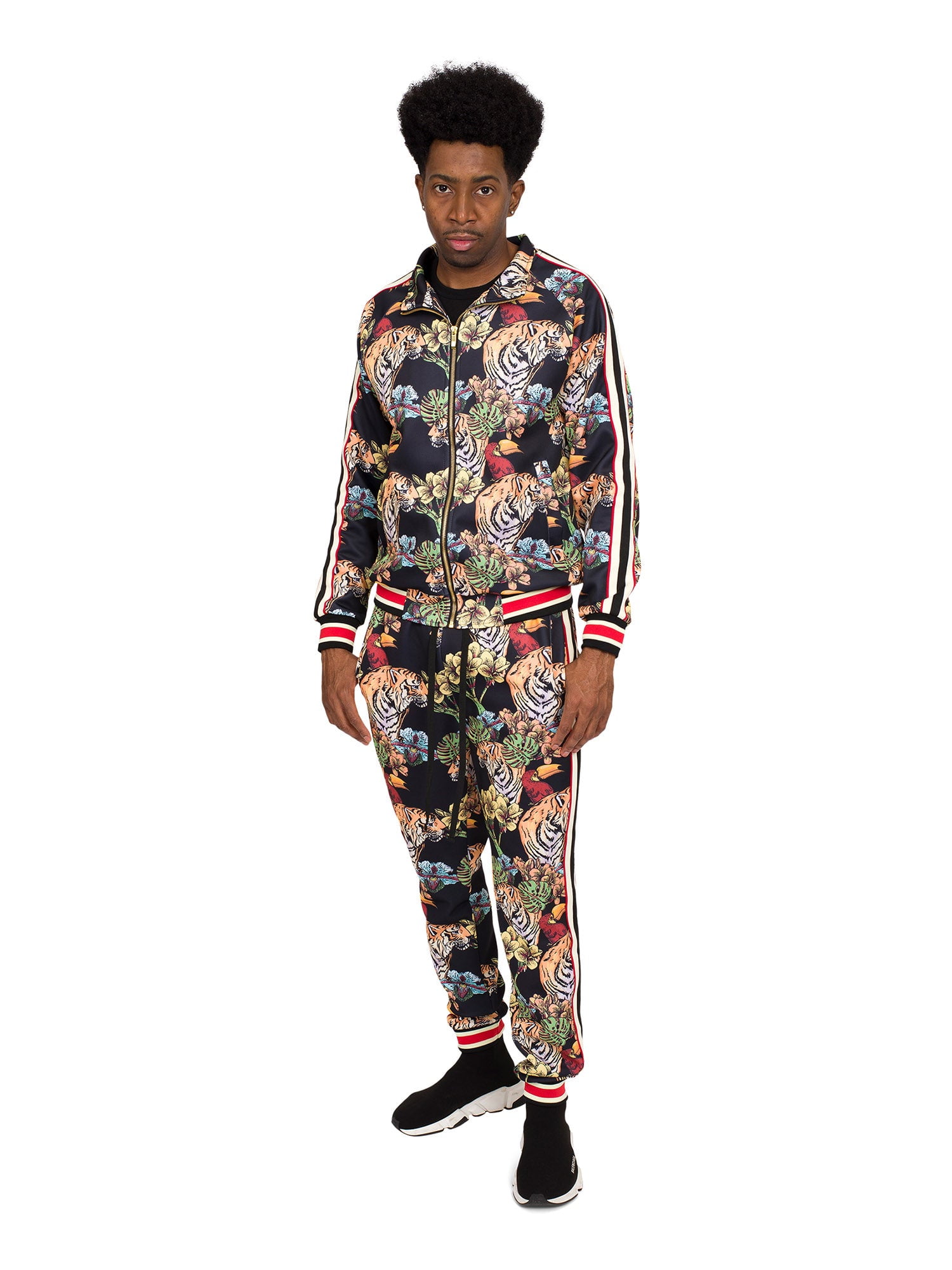 G-Style USA Men's Track Pants – Side Stripe, Ankle Zip, Drawstring Waist For Athleisure