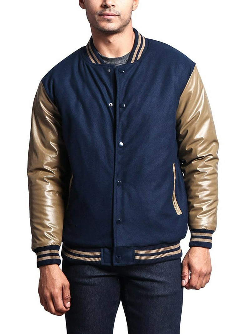 G-Style USA Men's Letterman Baseball Varsity Jacket VJ100A - NAVY