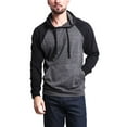 thumbnail image 1 of G-Style USA Men's Lightweight Contrast Raglan Sleeve Pullover Hoodie Sweatshirt MH13114 - Charcoal/Black - Small, 1 of 3