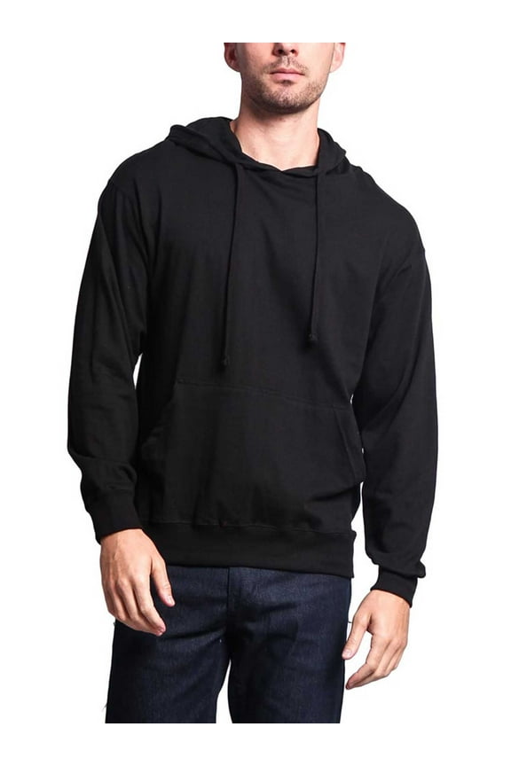 Men's Lightweight Cross-Dyed Pullover Hoodie Sweatshirt MH13104 - Black - 2X-Large