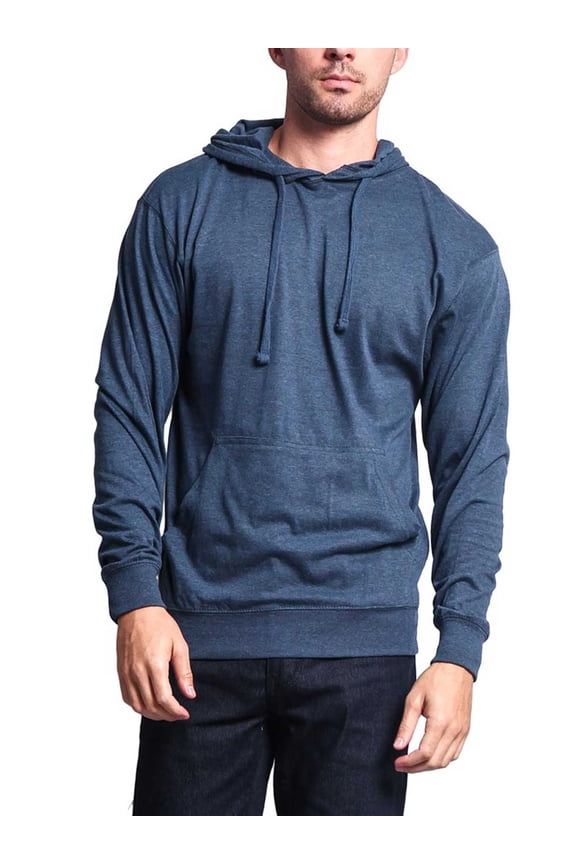 Men's Lightweight Cross-Dyed Pullover Hoodie Sweatshirt MH13104 - Denim Caviar - 2X-Large