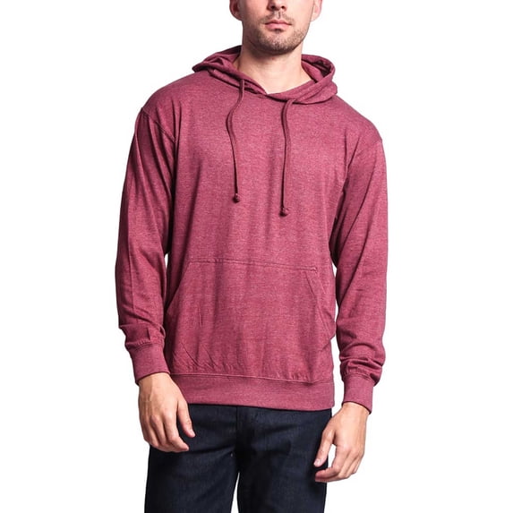 G-Style USA Men's Lightweight Cross-Dyed Pullover Hoodie Sweatshirt MH13104 - Heather Burgundy - 2X-Large