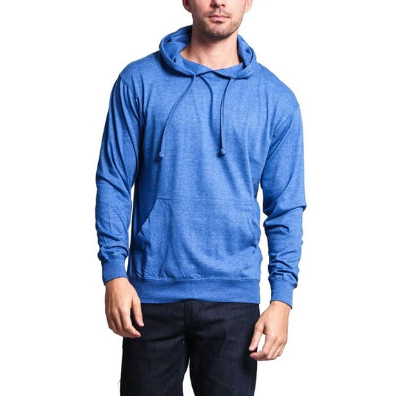 G-Style USA Men's Lightweight Cross-Dyed Pullover Hoodie Sweatshirt MH13104 - Heather Royal - Large