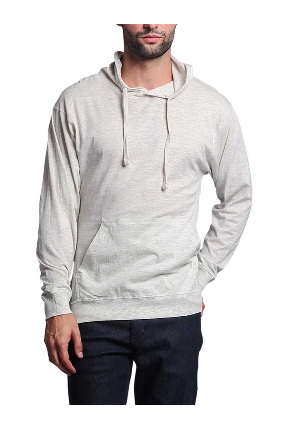 Men's Lightweight Cross-Dyed Pullover Hoodie Sweatshirt MH13104 - Oatmeal - 2X-Large
