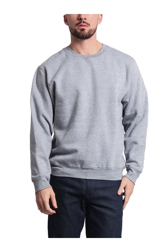 Men's Long Sleeve Solid Fleece Crewneck Sweatshirt MSC13126 - Gray - Small