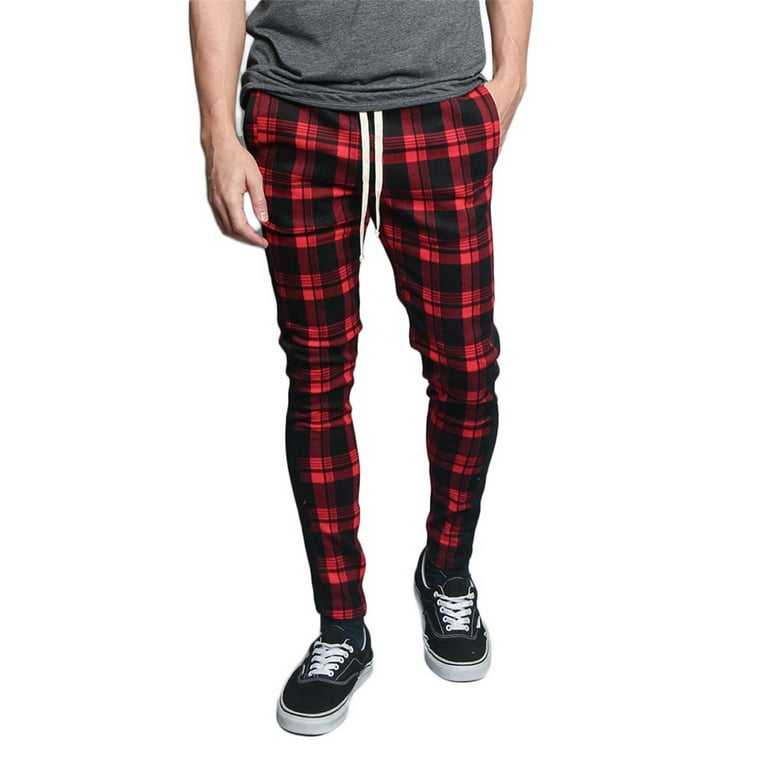 Mens plaid hotsell track pants