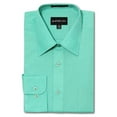 thumbnail image 1 of G-Style USA Men's Regular Fit Long Sleeve Solid Color Dress Shirts - Aqua - Large - 16-16.5 - 36-37, 1 of 6