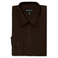 thumbnail image 1 of G-Style USA Men's Regular Fit Long Sleeve Solid Color Dress Shirts - Brown - Large - 16-16.5 - 32-33, 1 of 2