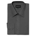 thumbnail image 1 of G-Style USA Men's Regular Fit Long Sleeve Solid Color Dress Shirts - Charcoal - 3X - 19-19.5 - 36-37, 1 of 2