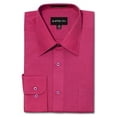 thumbnail image 1 of G-Style USA Men's Regular Fit Long Sleeve Solid Color Dress Shirts - Fuschia - 1X - 17-17.5 - 32-33, 1 of 3