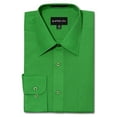 thumbnail image 1 of G-Style USA Men's Regular Fit Long Sleeve Solid Color Dress Shirts - Green - 2X - 18-18.5 - 34-35, 1 of 6