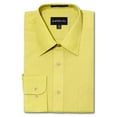 thumbnail image 1 of G-Style USA Men's Regular Fit Long Sleeve Solid Color Dress Shirts - Lemon - Medium - 15-15.5 - 30-31, 1 of 2
