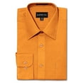 thumbnail image 1 of G-Style USA Men's Regular Fit Long Sleeve Solid Color Dress Shirts - ORANGE - Medium - 32-33, 1 of 4