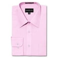 thumbnail image 1 of G-Style USA Men's Regular Fit Long Sleeve Solid Color Dress Shirts - Pink - Medium - 15-15.5 - 32-33, 1 of 2