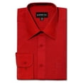 thumbnail image 1 of G-Style USA Men's Regular Fit Long Sleeve Solid Color Dress Shirts - Red - 1X - 17-17.5 - 34-35, 1 of 2