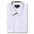 thumbnail image 1 of G-Style USA Men's Regular Fit Long Sleeve Solid Color Dress Shirts - White - Small - 15-15.5 - 30-31, 1 of 2