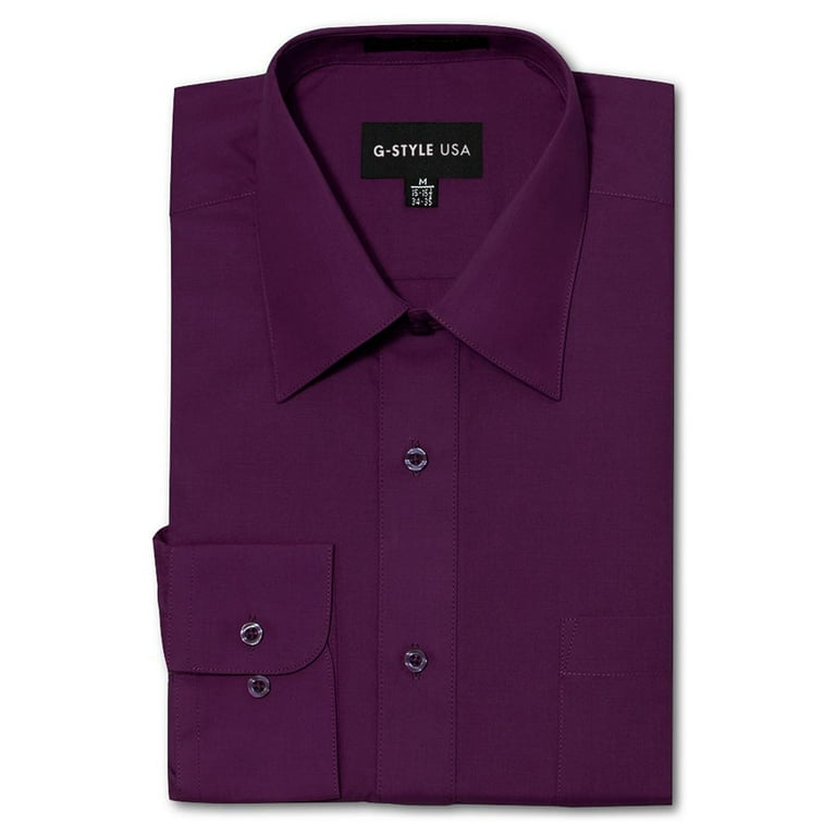G-Style USA Men's Regular Fit Long Sleeve Solid Color Dress G-Style USA Men's Regular Fit Long Sleeve Solid Color Dress